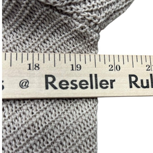 EILEEN FISHER Cardigan Womens XS Tan Organic Linen Knit Open Front Waterfall - Picture 6 of 8